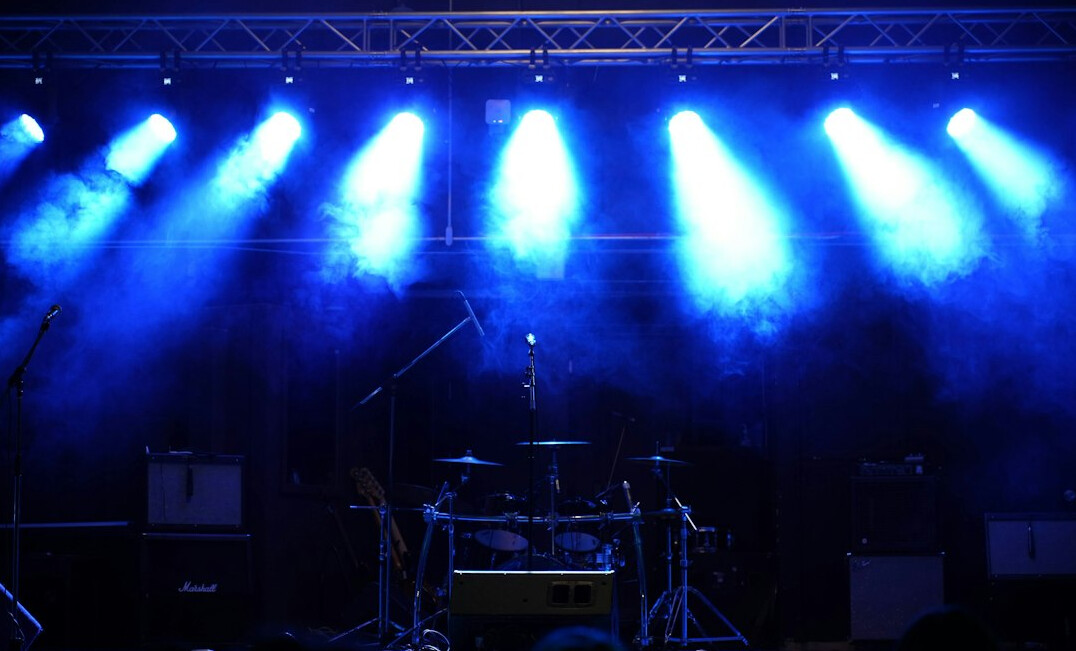 Concert stage with colorful lights