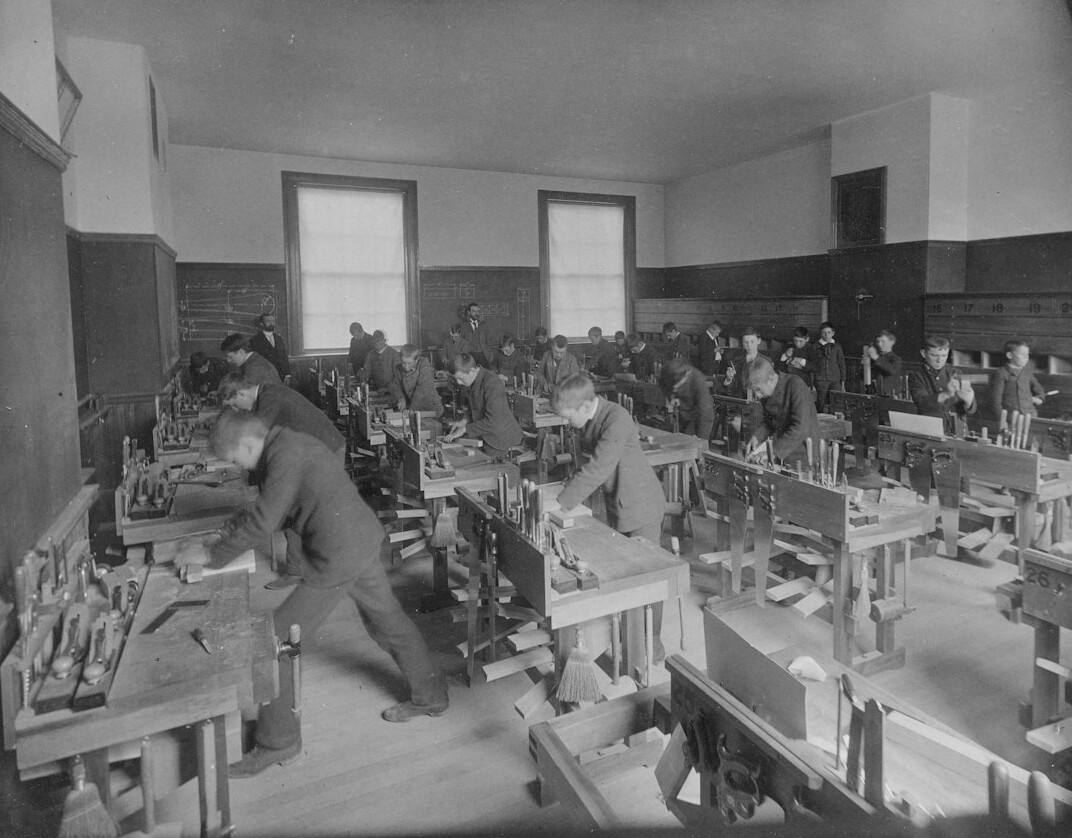 Newsroom with editors working at desks